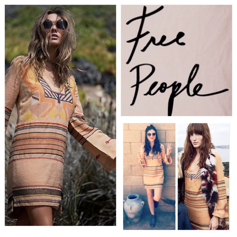 Free People Sundown Embroidered Mini Dress.